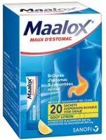 Maalox Maux D'estomac, Suspension Buvable Citron 20 Sachets à BAR-SUR-SEINE